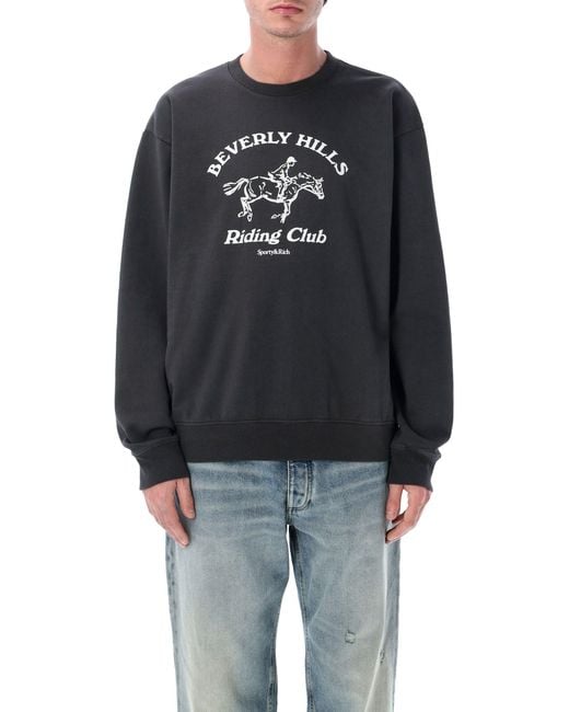 Sporty & Rich Gray Bh Riding Club Crewneck