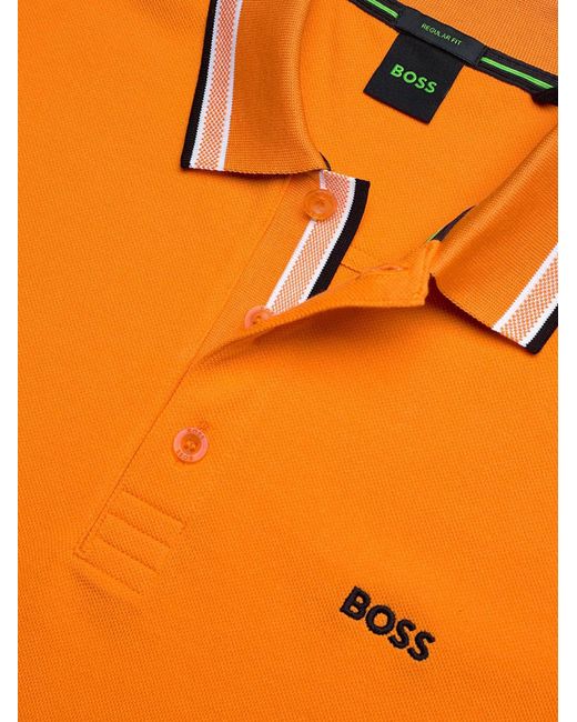 Boss Orange Cotton Piqué Polo Shirt With Logo for men
