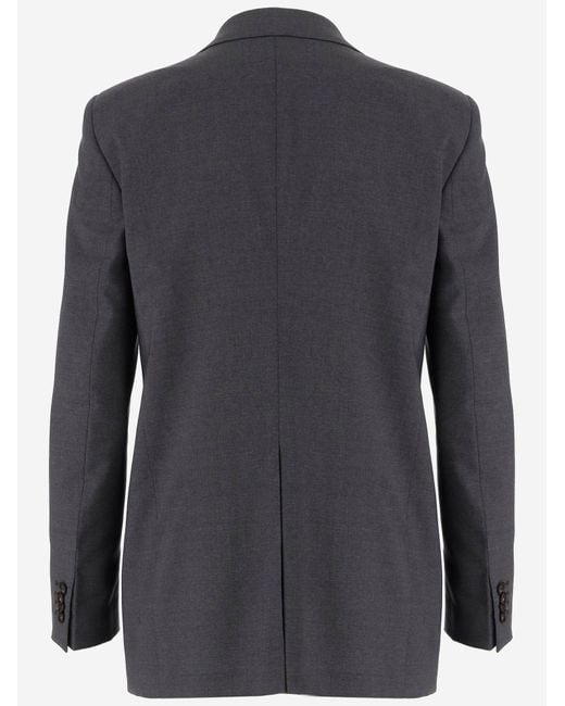 Tagliatore Gray Structured Stretch Wool Jacket