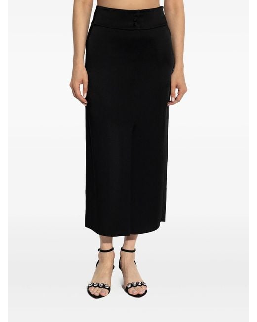 Forte_forte Black Shiny Anvers Satin Pencil Skirt