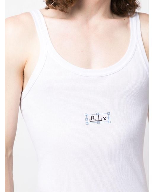 Random Identities White Logo Rib Tanktop