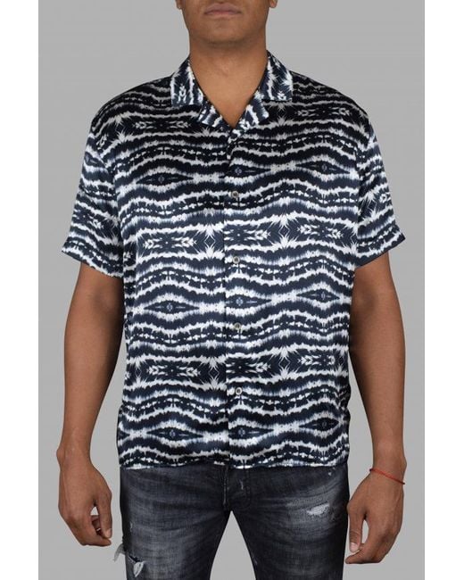 Philipp Plein Black Tie Dye Ss Shirt for men