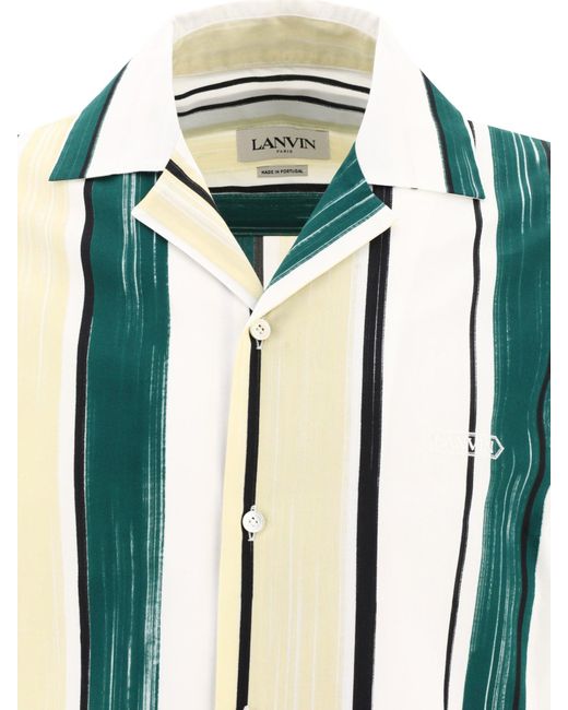 Chemise avec motif rayé Lanvin pour homme en coloris White