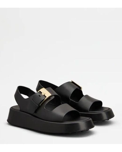 Tod's Black Sandals