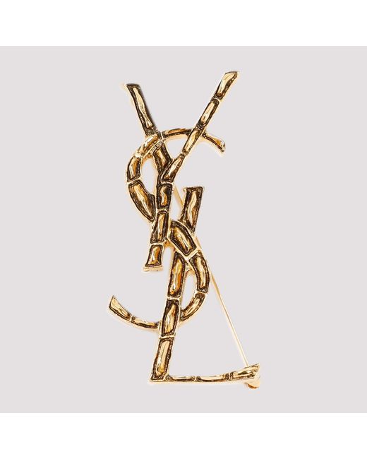 Saint Laurent Metallic Opyum strukturierte Coco-Brosche