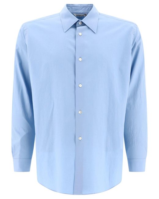 Auralee Blue "Washed Finx Twill" Shirt for men