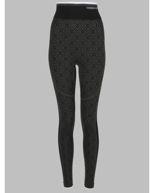 Casablanca Gray Monogram High-Waisted Leggings