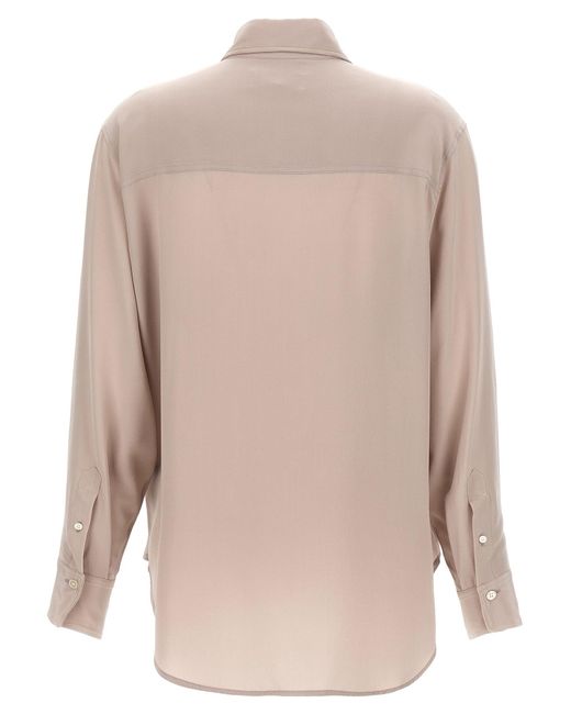 Victoria Beckham Natural 'Asymmetric Ruffle' Blouse