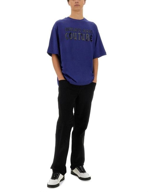 Versace Jeans Couture Blue Gothic Logo T-Shirt for men