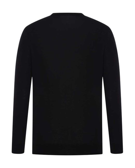 Kiton Black Crew Neck Wool Sweater for men