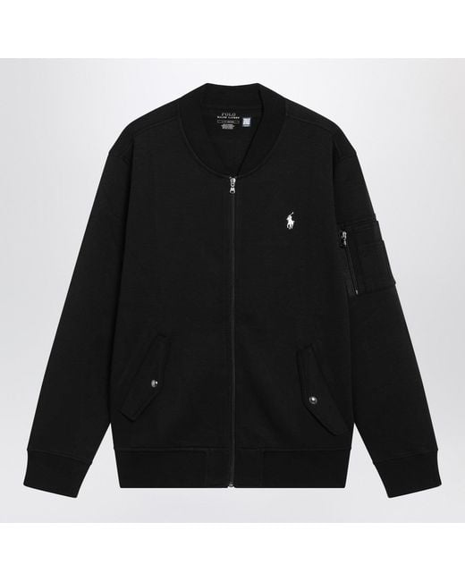 Polo Ralph Lauren Black Zip Up Knit Bomber for men
