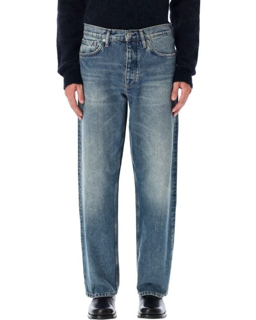 sunflower Blue Loose Fit Vintage-Washed Organic Denim Jeans for men