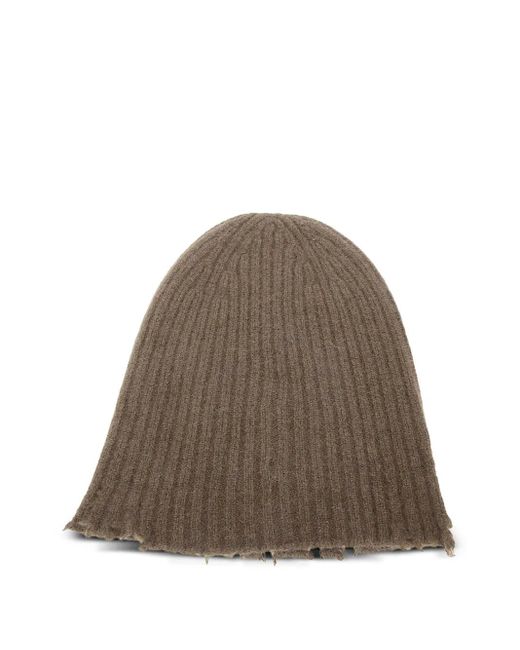 Gorro de canalé deshilachado Uma Wang de color Natural