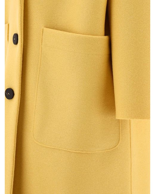 Harris Wharf London Yellow Greatcoat Single Breasted Coat