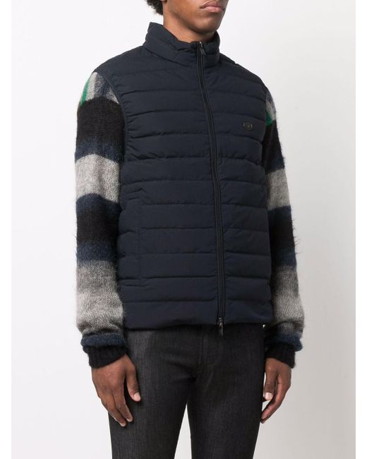 Emporio Armani Blue Daunenweste Mit Reißverschluss