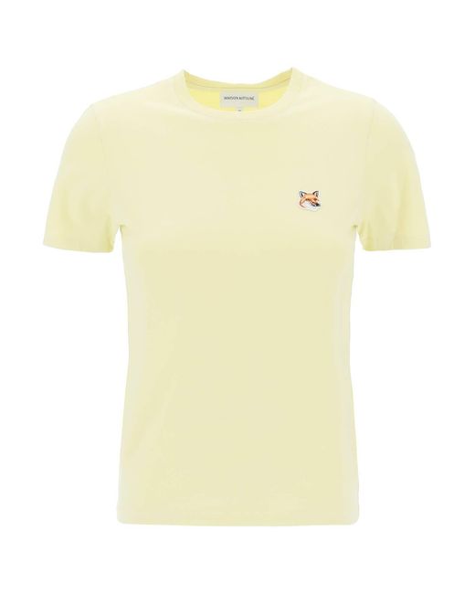Fox Head Crew Neck T-shirt Maison Kitsuné en coloris Yellow