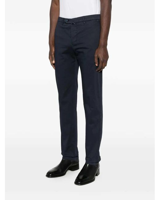 Kiton Blue Trousers With Belt Loops for men