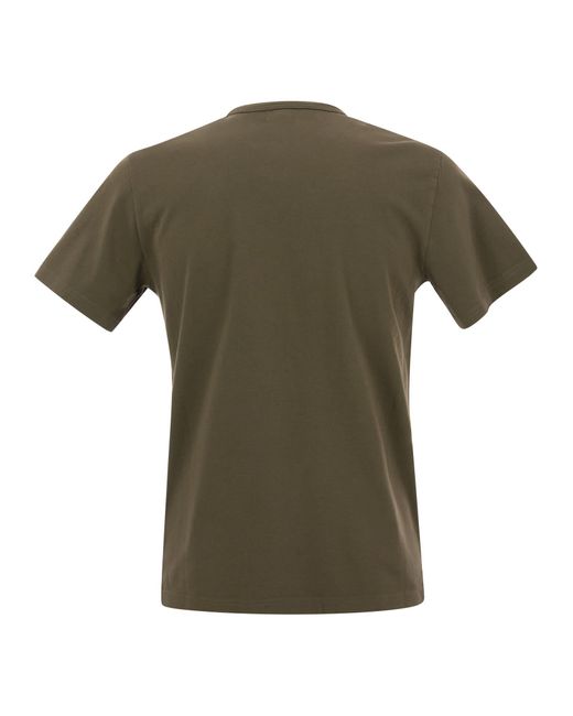Woolrich Reines Baumwoll -T -Shirt mit Illustration in Green für Herren