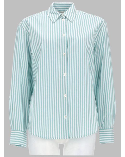 Mc2 Saint Barth Blue Striped Button-Front Shirt