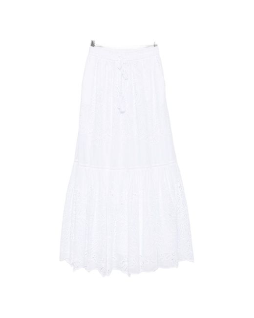 ERMANNO FIRENZE White Cotton Long Skirt