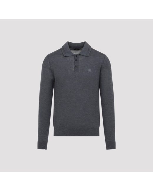 Etro Fuji Gebreide Polo in het Blue voor heren