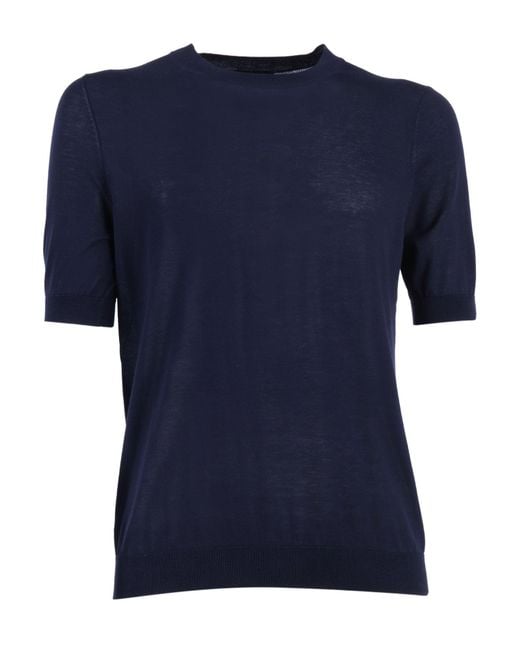 Ballantyne Blue Relaxed Fit Short-Sleeved Pullover for men