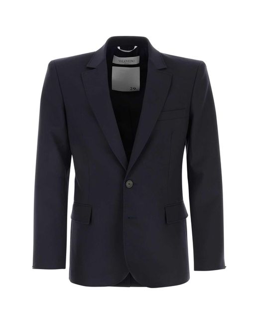 Valentino Garavani Blue Midnight Wool Blazer for men