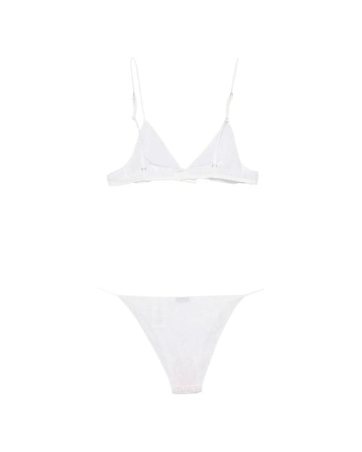 Oseree White Bridal Lace Triangle Set