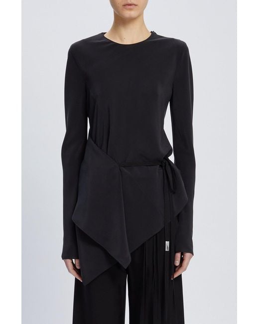 Ann Demeulemeester Black Deana Long Sleeve Asymmetric Top