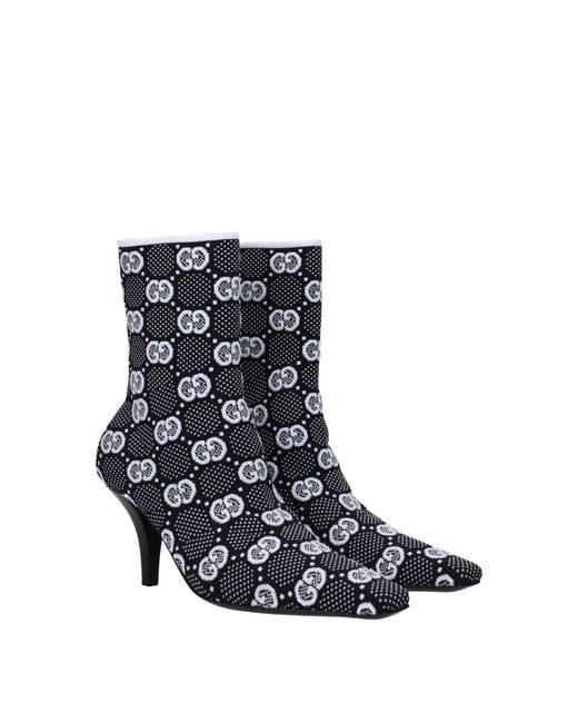 Gucci Blue Stivaletti Donna Tessuto Nero/Bianco for men