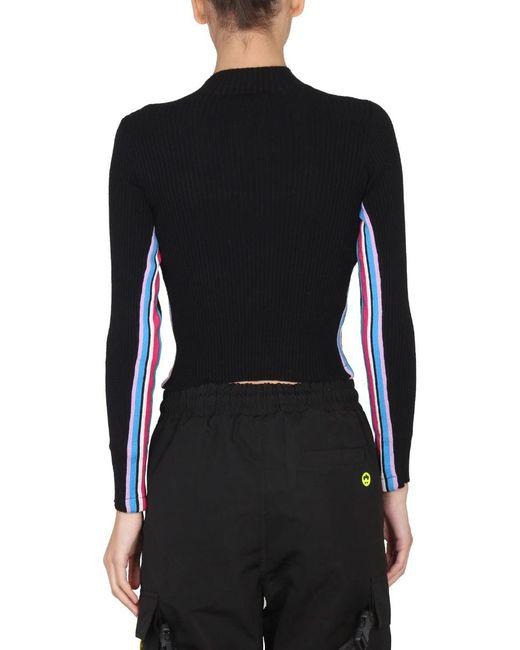 Barrow Black Top With Logo And Colored Bands