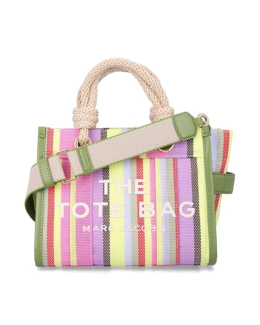 Marc Jacobs Pink The Tote Bag Small Striped