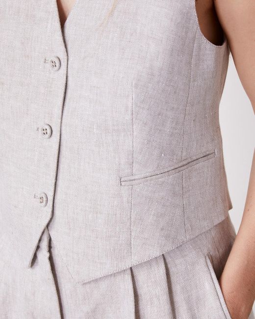 Officine Generale White Tailored Waistcoat With Adjustable Fit