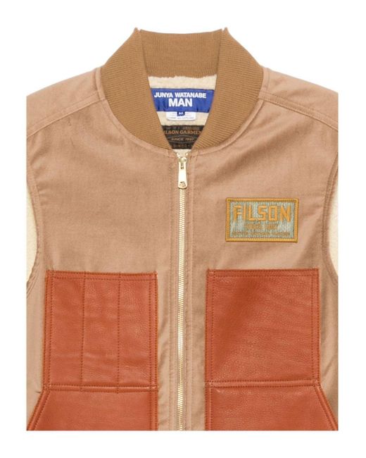 Paneles de cuero chaleco Junya Watanabe de hombre de color Orange