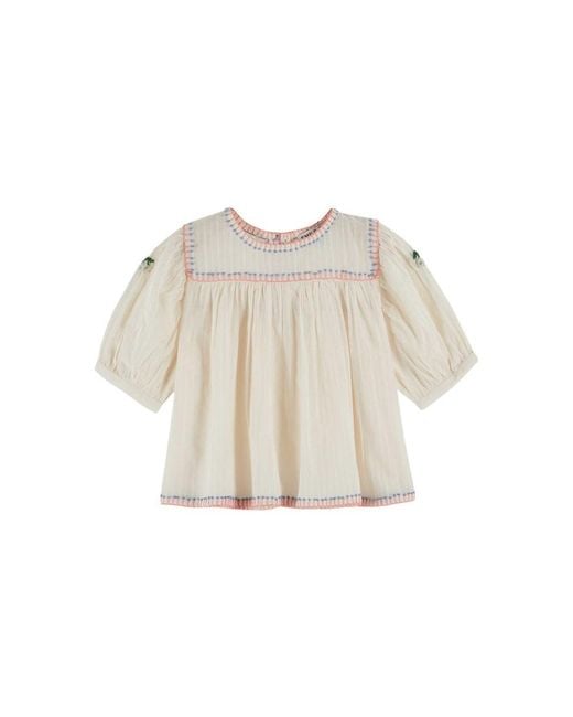 Emile Et Ida White Vestitino "Blouse Brodee"