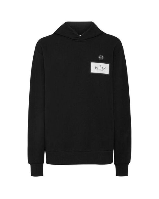 Philipp Plein Black Logo-Print Hoodie