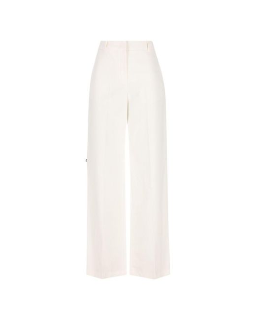 Fendi White Cotton Trousers