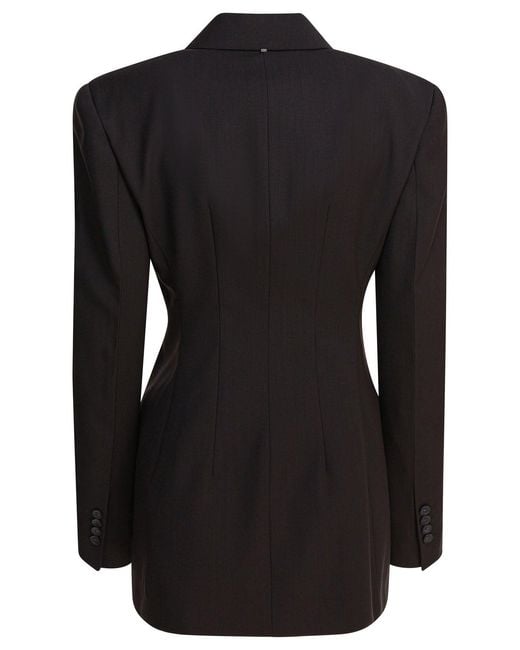 Max Mara Black Double-Breasted Wool Blazer Jackets And Coats