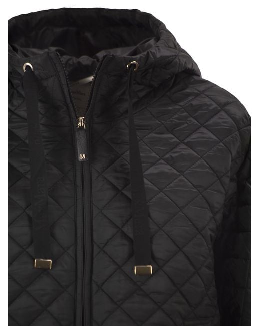 Max Mara Black Mtcgiorno Quilted Padded Jacket
