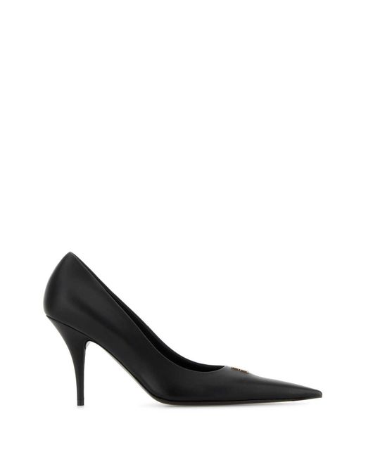 Balenciaga Black Leather Avenue Bb Editor 90 Pumps