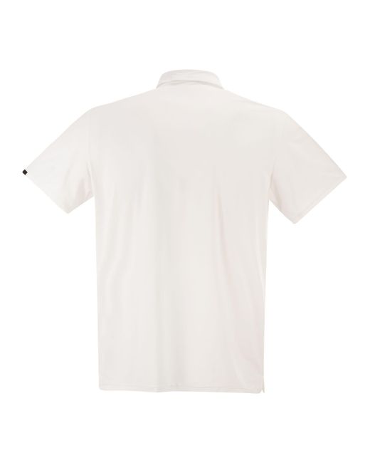 Rrd White Stretch Oxford Polo Shirt for men