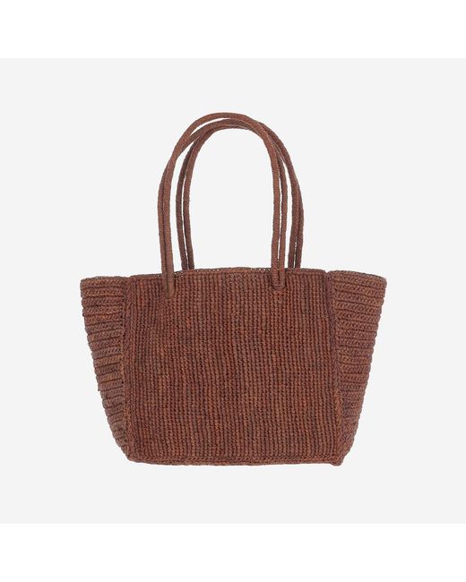 Mc2 Saint Barth Red Rafiya Handbag With Logo
