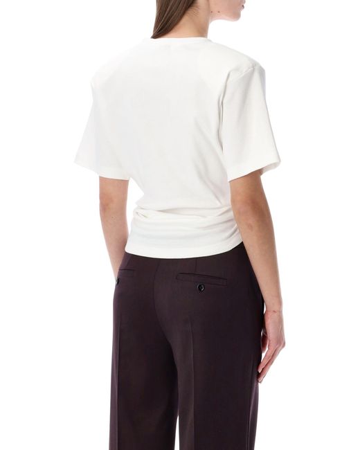 Magda Butrym Blue Knotted Ribbed T-Shirt