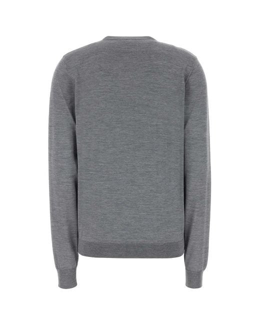 Gucci Gray Solid V Neck Sweater