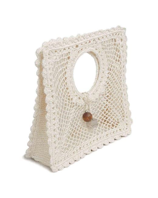 Jacquemus White Le Petit Carre Spiaggia Handbag