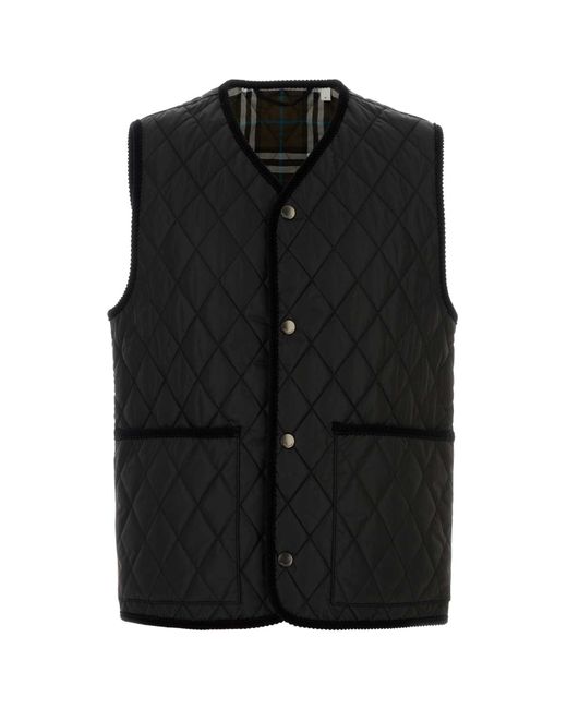 Burberry Black Quilted Vest for men