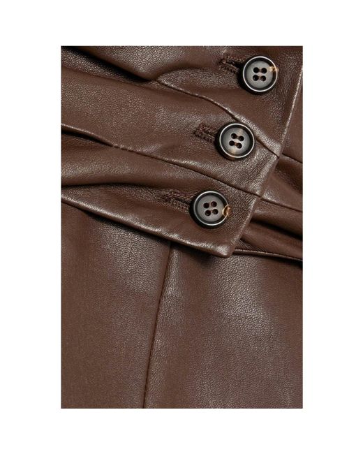 Brunello Cucinelli Brown Leather Skirt