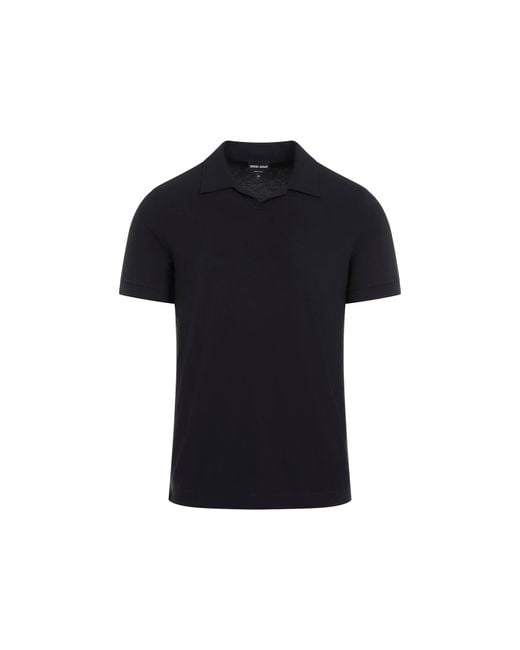 Giorgio Armani Black Viscose Polo