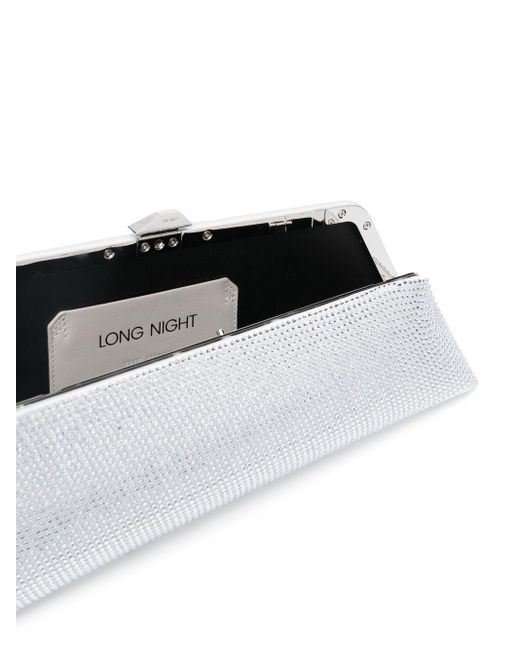 The Attico Clutch Verfraaid Met Kristallen in het White
