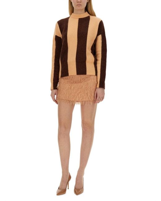 Alysi Brown Maxi Row Sweater